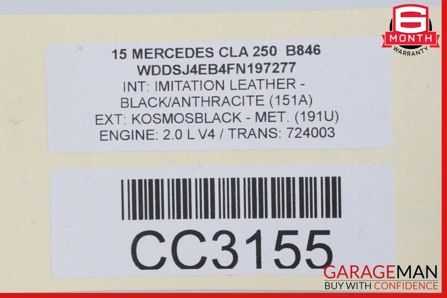 14-19 Mercedes W117 CLA250 CLA180 Front Left Side Interior Door Panel Assy Black