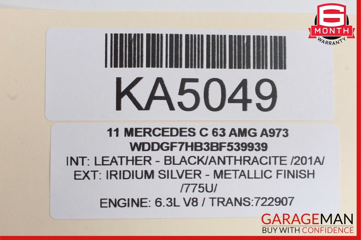 08-14 Mercedes W204 C250 C300 C63 AMG Right Side Exterior Door Handle OEM