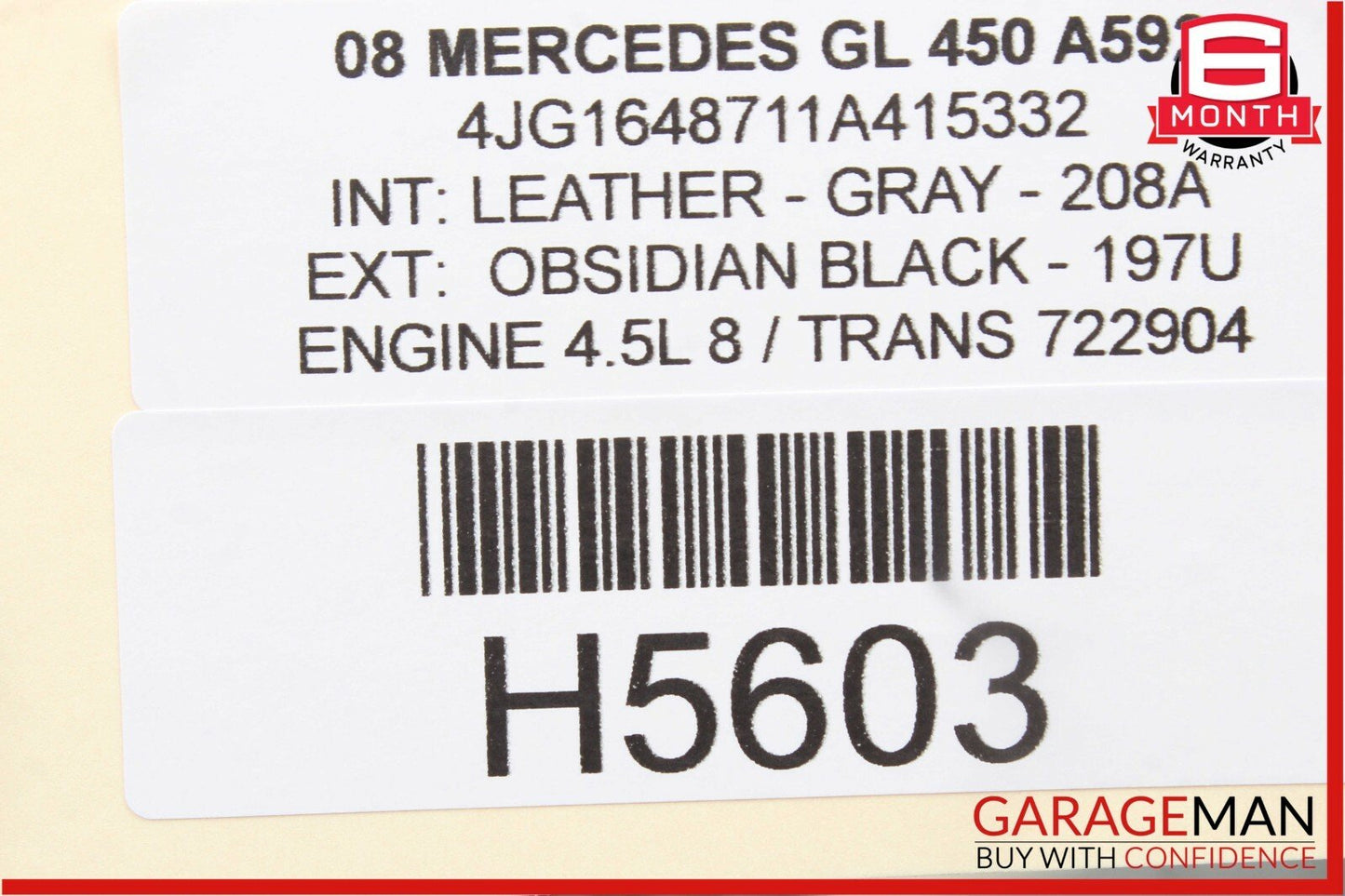 06-12 Mercedes X164 GL450 ML450 Front Left Side Sun Visor Sunvisor Shade Gray