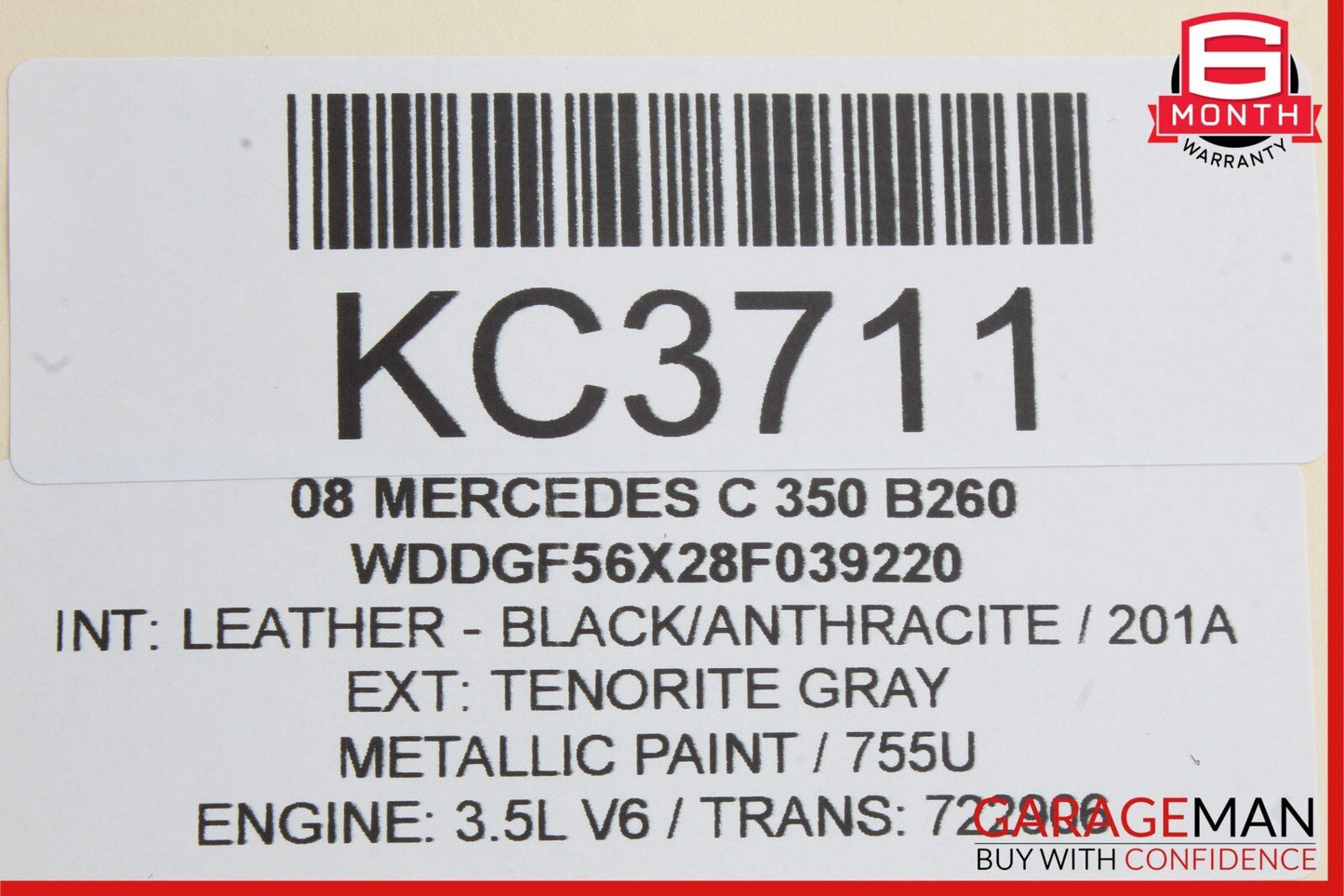 08-11 Mercedes W204 C250 C350 Rear Right Passenger Side Door Lock Latch Actuator