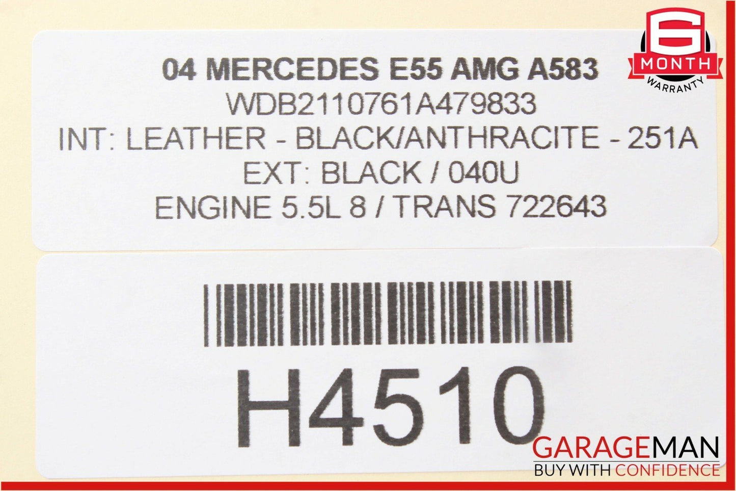 03-09 Mercedes W211 E320 E350 E55 AMG Rear Right Side Exterior Door Handle Black