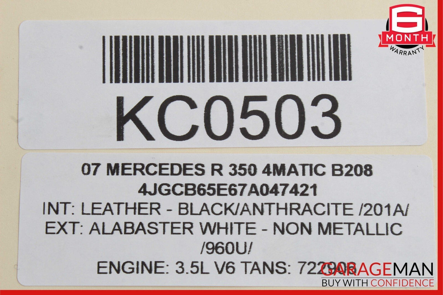 06-09 Mercedes W251 R350 4MATIC Front Right Side Seat Belt Retractor Assembly