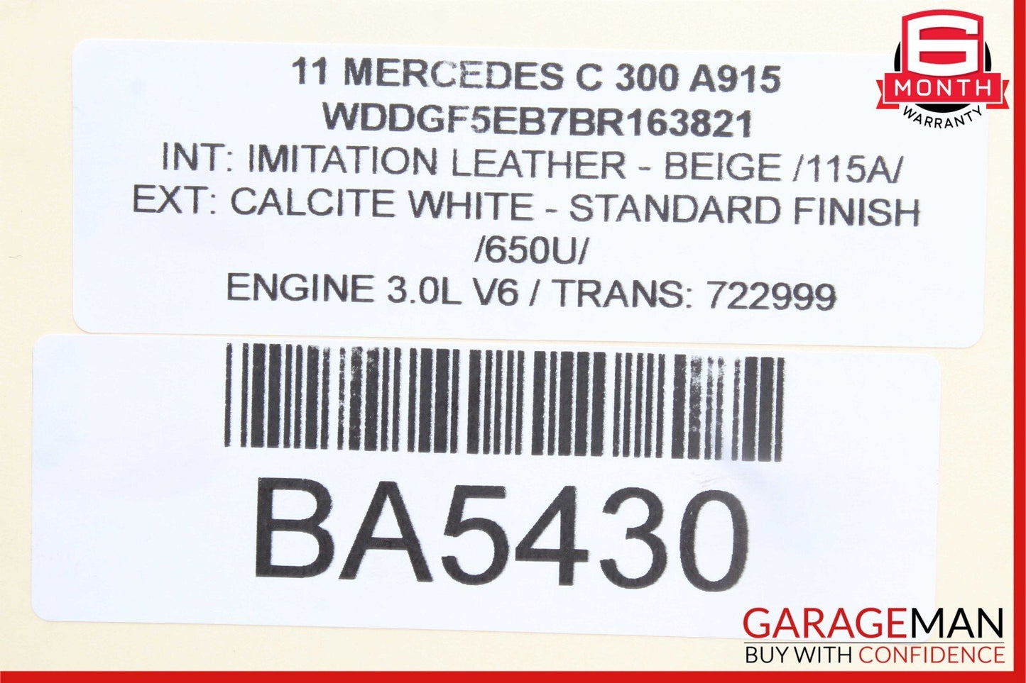 08-17 Mercedes W204 C300 Front Left Driver Side Exterior Door Handle White OEM