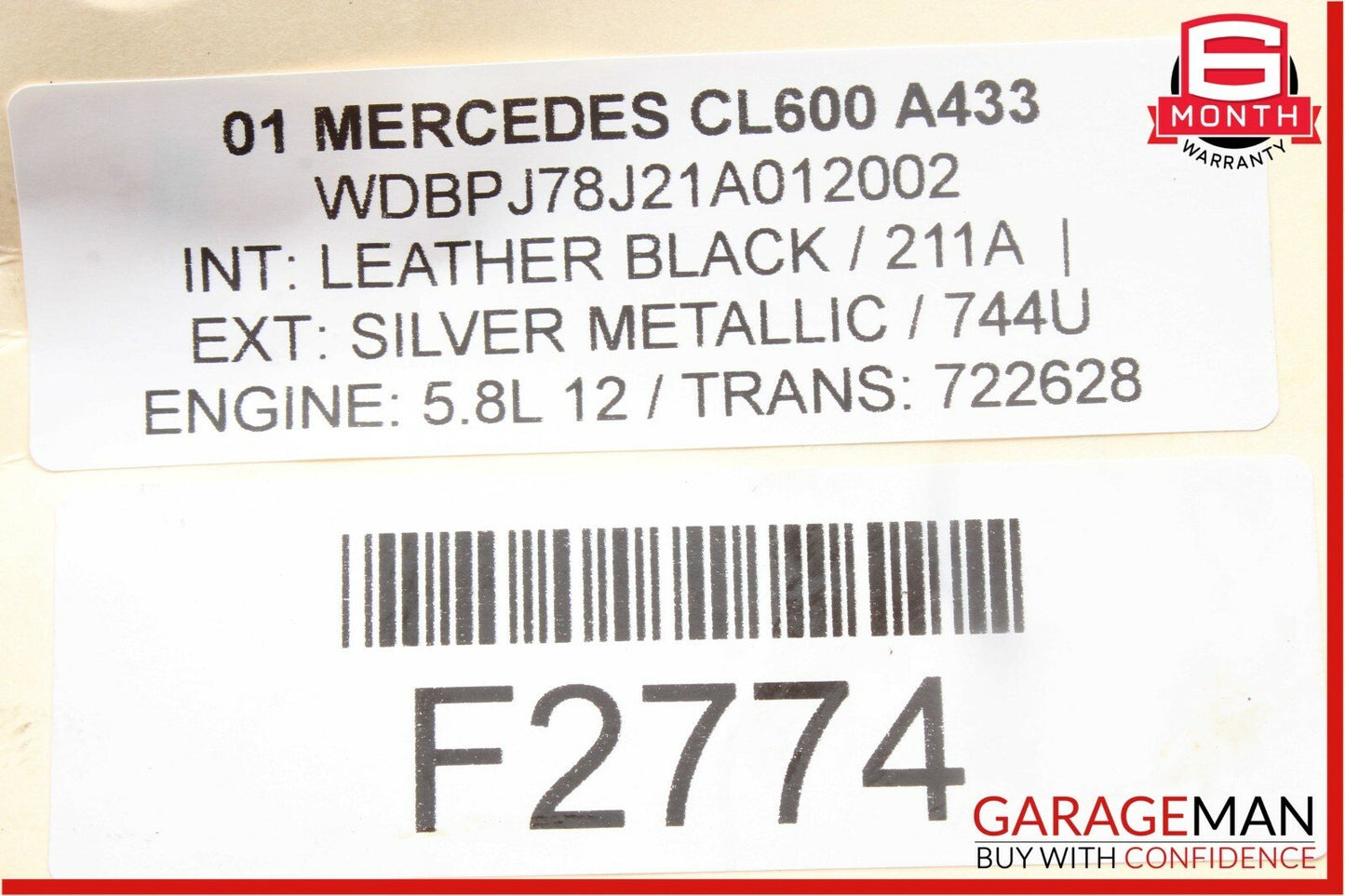 00-02 Mercedes W215 CL600 Rear Left Trunk Antenna Receiver Control Module OEM