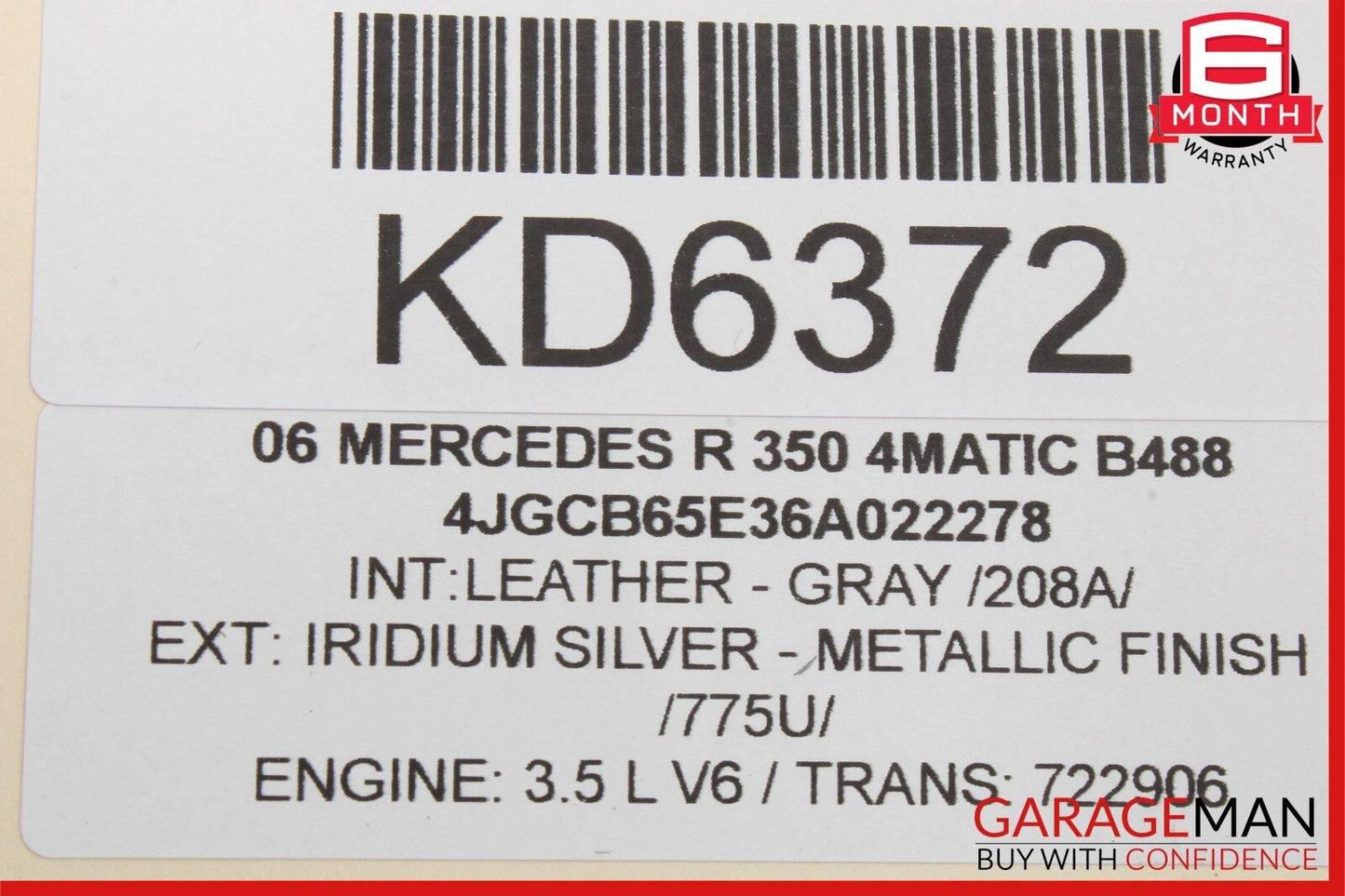 06-09 Mercedes W251 R350 CLK350 SLK350 Left Side Cylinder Head Valve Cover OEM