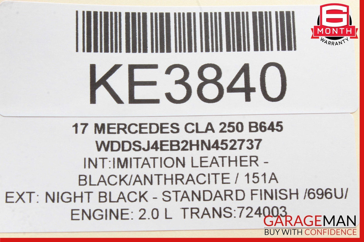 14-20 Mercedes W117 CLA250 GLA250 Front Left Driver Side Sunvisor Sun Visor OEM