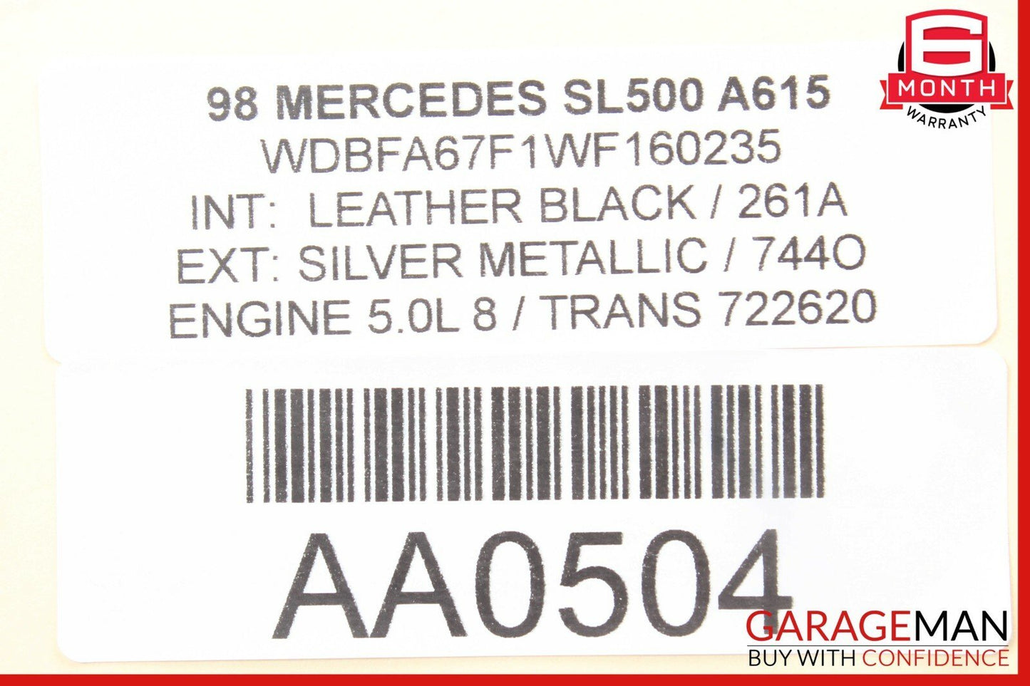 96-02 Mercedes R129 SL500 SL600 Relay Fuse Box 1295450747 OEM