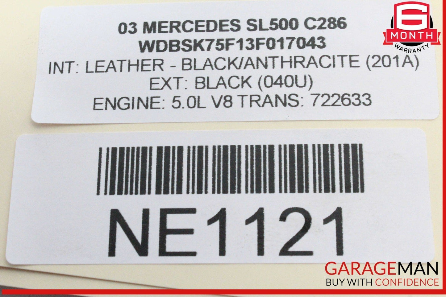 03-06 Mercedes R230 SL500 SL600 Rear Left Hydraulic Shock Strut Absorber OEM