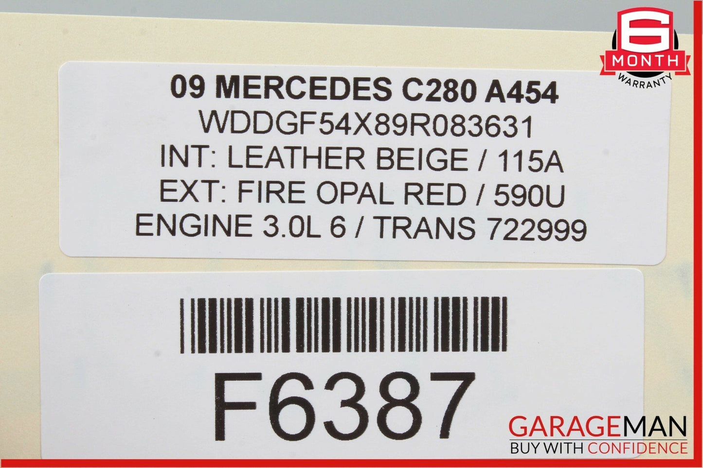 08-14 Mercedes W204 C300 C350 Rear Top Upper Seat Cushion Cover Assembly OEM