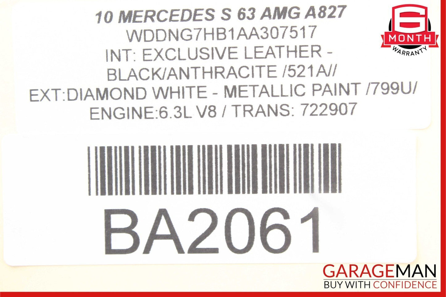 07-13 Mercedes W221 S63 AMG Front Right Passenger Door Lock Switch OEM