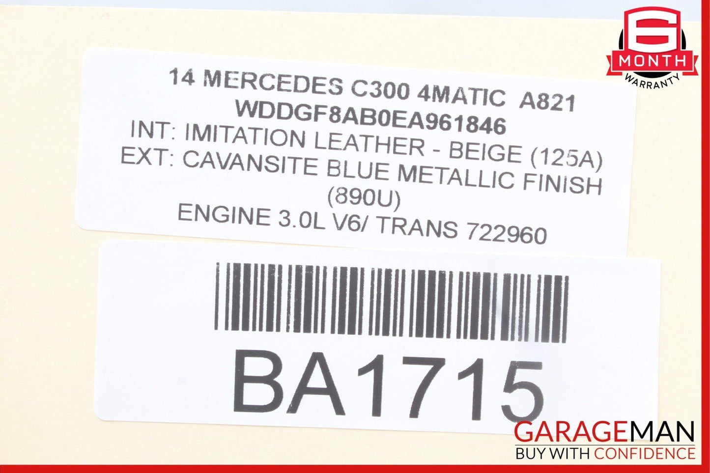 08-14 Mercedes W204 C250 C300 Rear Right Door Lock Latch Actuator OEM