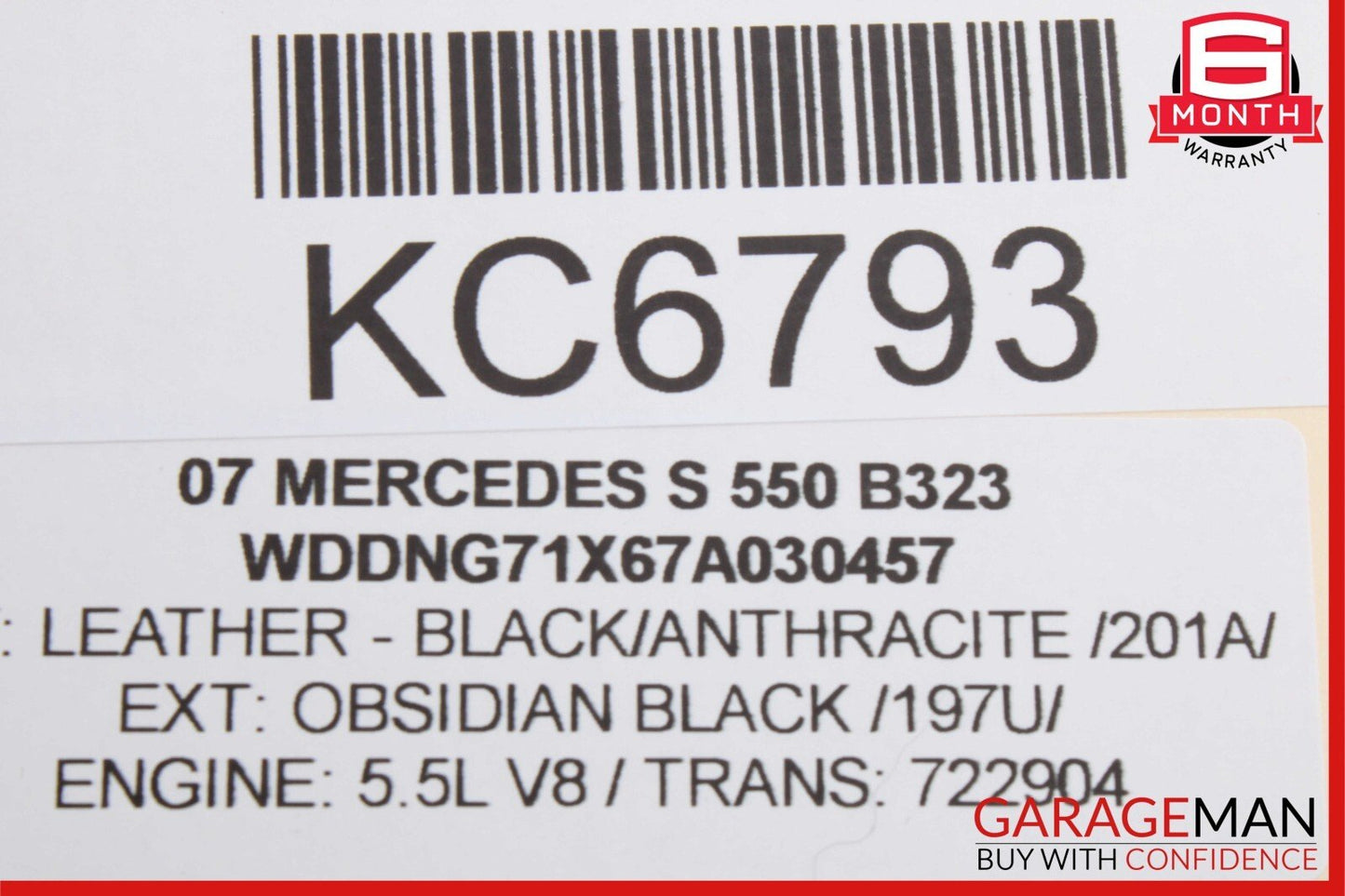 07-09 Mercedes W221 S550 S450 Dashboard Dash Glove Box Compartment Black OEM