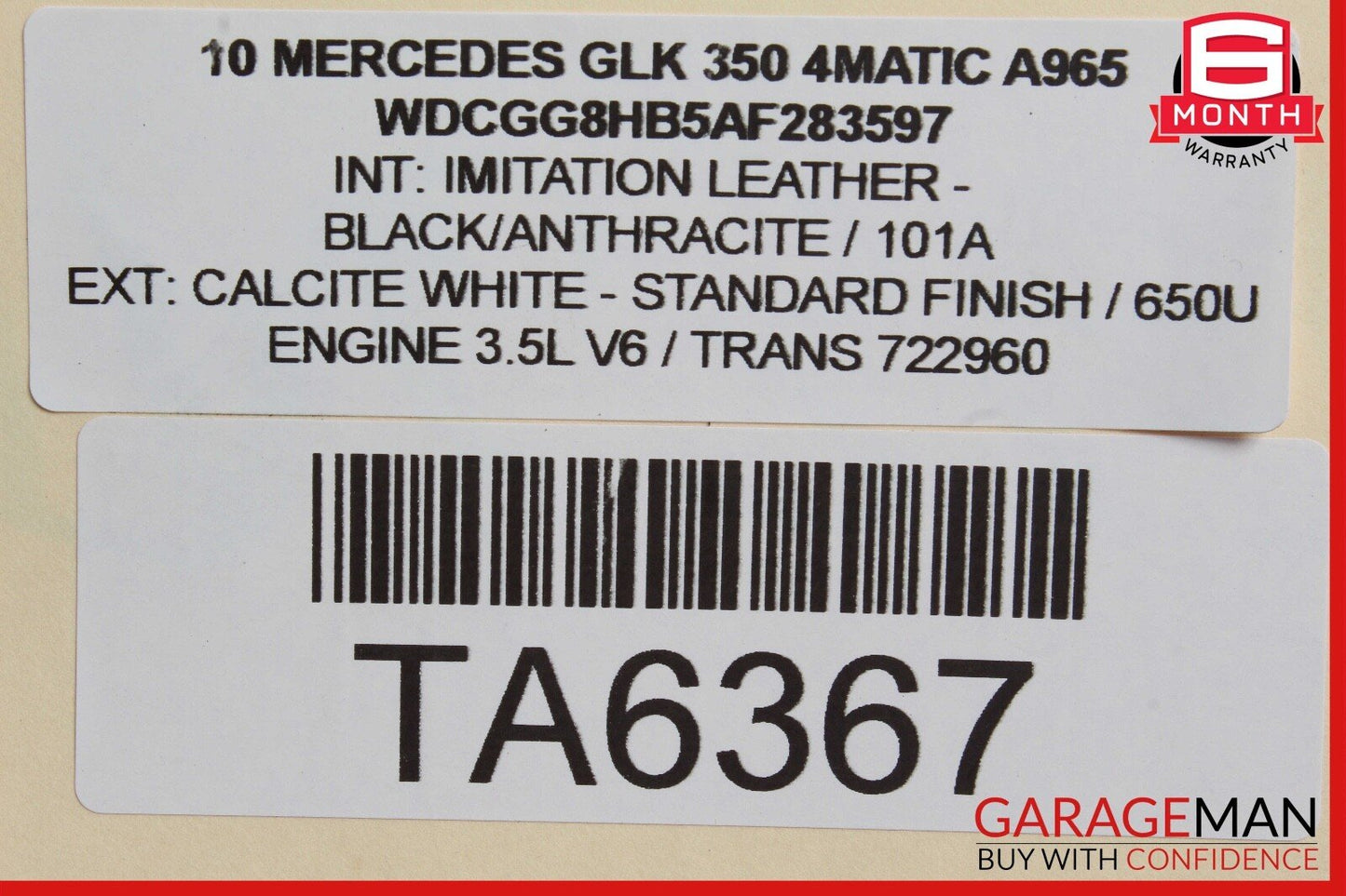 10-15 Mercedes X204 GLK350 4MATIC Engine Cylinder Head Cover Right Side OEM