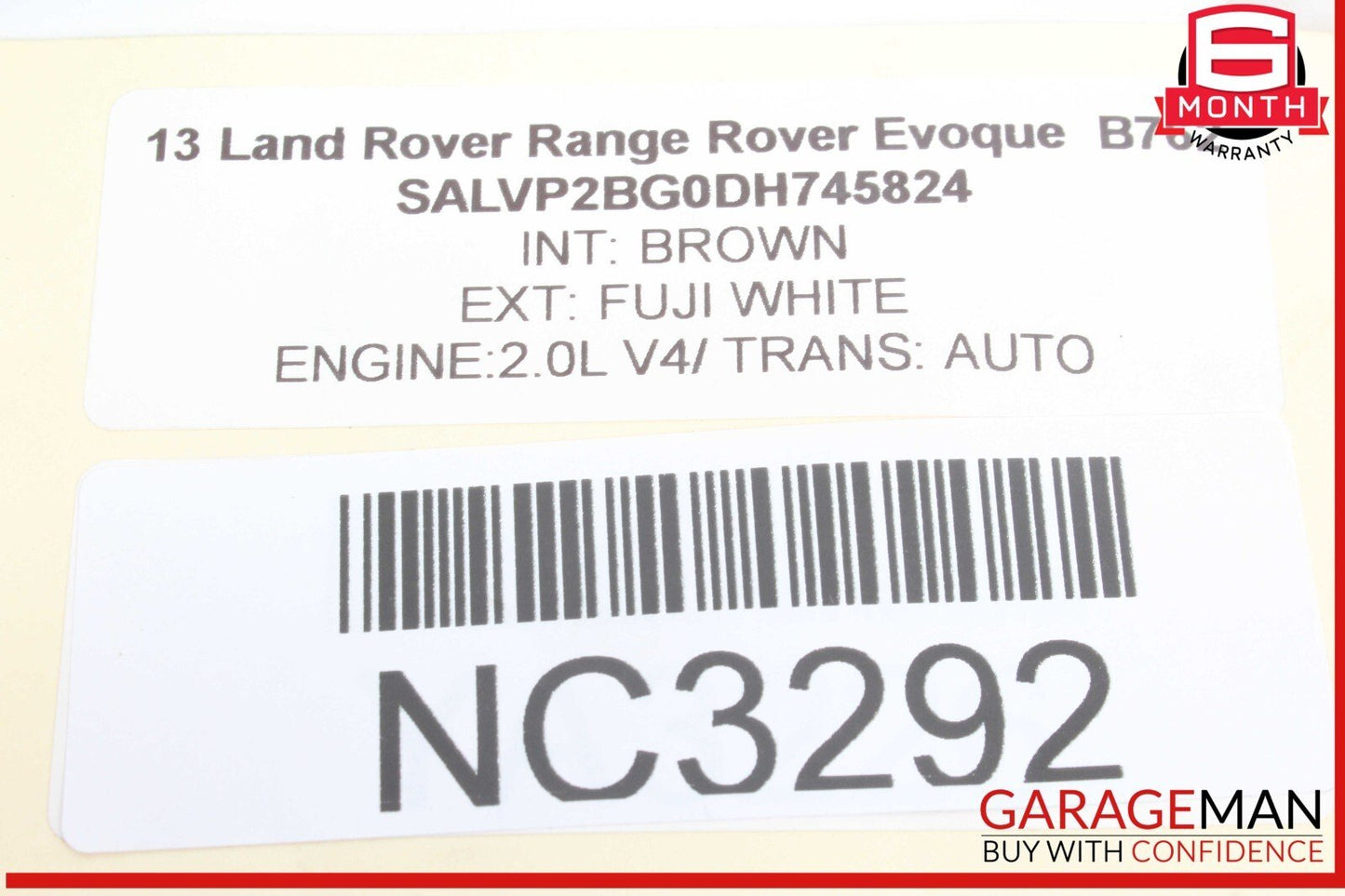 12-15 Land Rover Range Rover Evoque L538 Front Top Upper Overhead Dome Light OEM