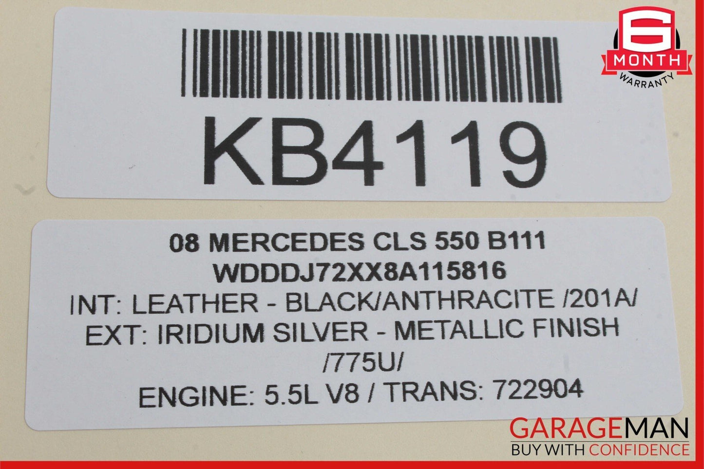 06-08 Mercedes W219 CLS550 Front Left Side Door Mirror Rear View Silver OEM