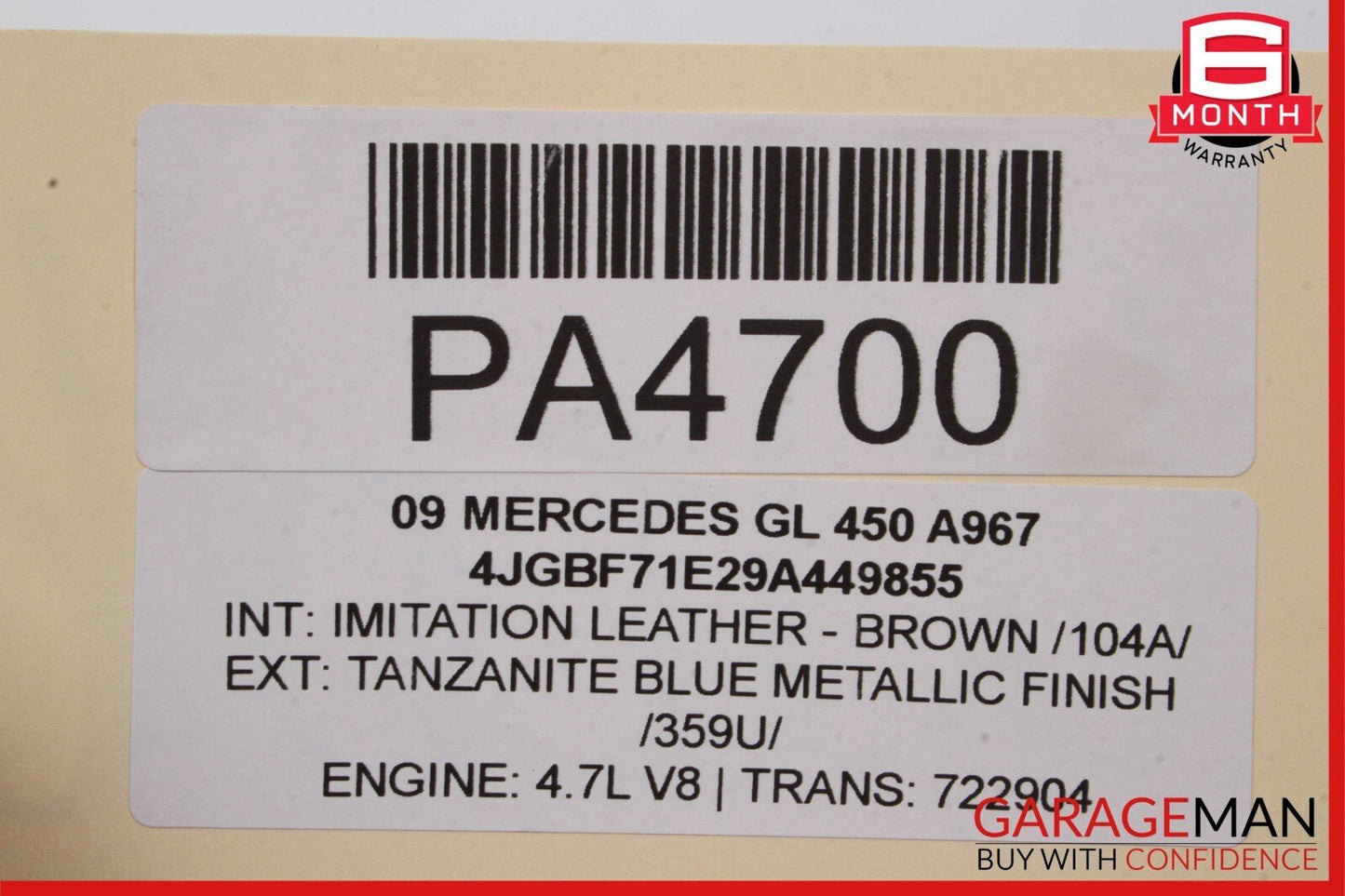 06-12 Mercedes X164 GL450 ML350 Rear Bumper Reinforcement Impact Crash Bar Rebar