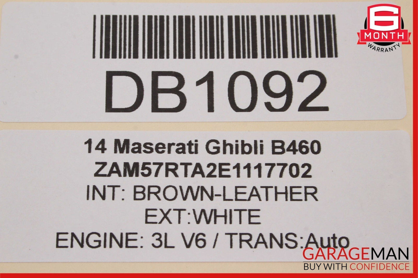 14-17 Maserati Ghibli M157 Front Left Side Top Upper Seat Cushion Cover Brown