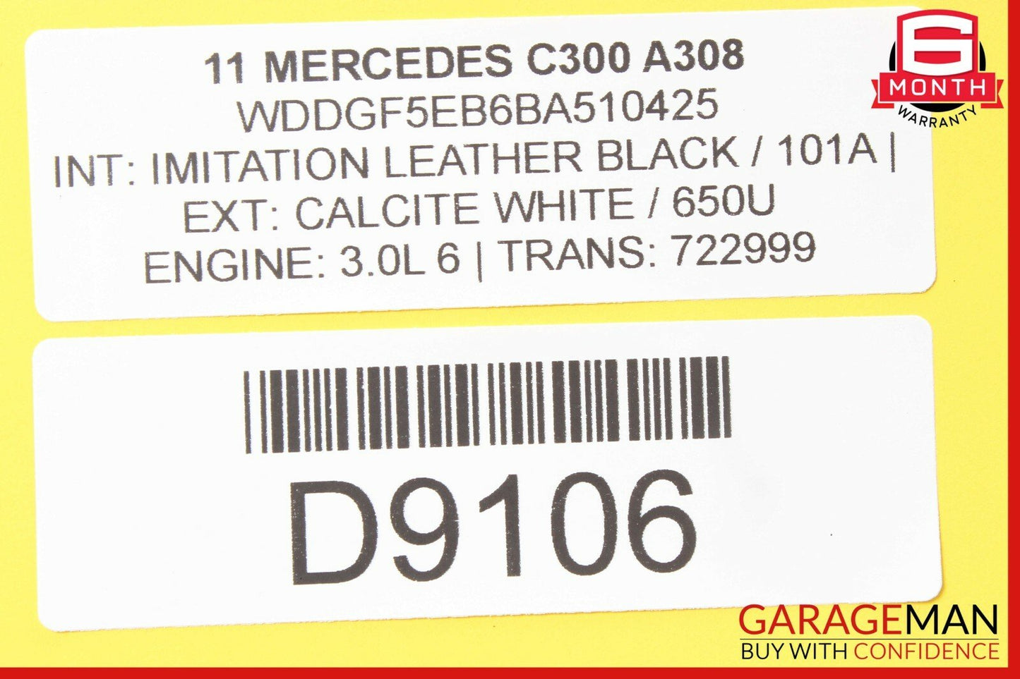 08-11 Mercedes W204 C250 C300 Front Right Seat Occupancy Sensor Mat SRS Module