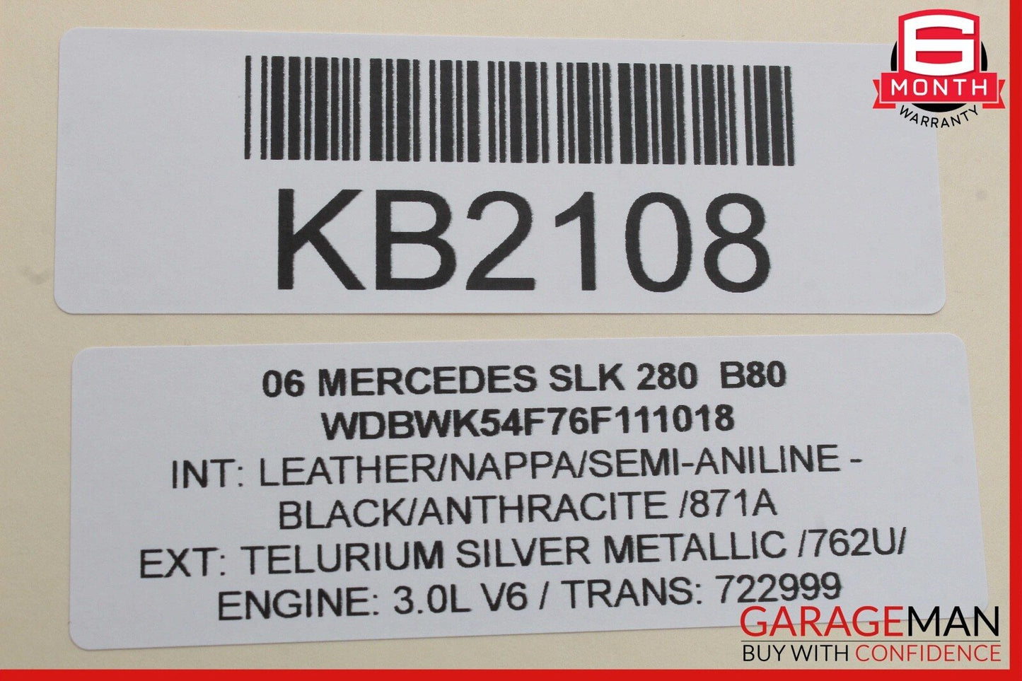 05-11 Mercedes R171 SLK280 SLK350 Front Left Sun Visor Sunvisor Shade Cover OEM