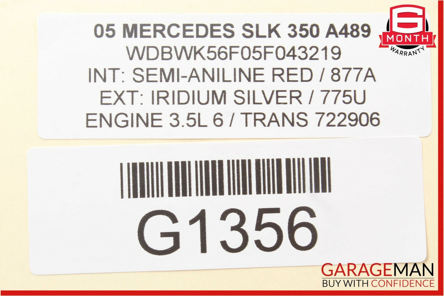05-11 Mercedes R171 SLK350 Rear Right Seat Headrest Head Support Roll Bar OEM