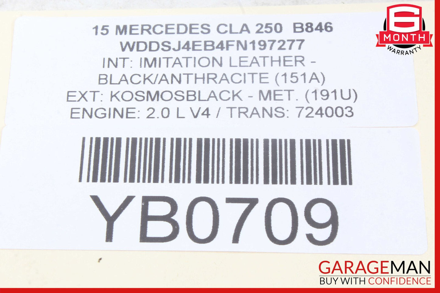 14-19 Mercedes W117 CLA250 Rear Left Exterior Door Handle Keyless Go OEM