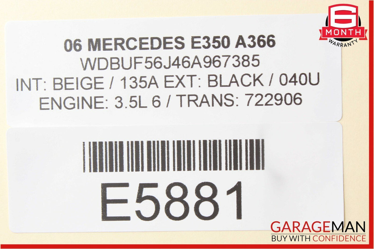 03-09 Mercedes W211 E350 E500 Rear Left Exterior Door Handle OEM