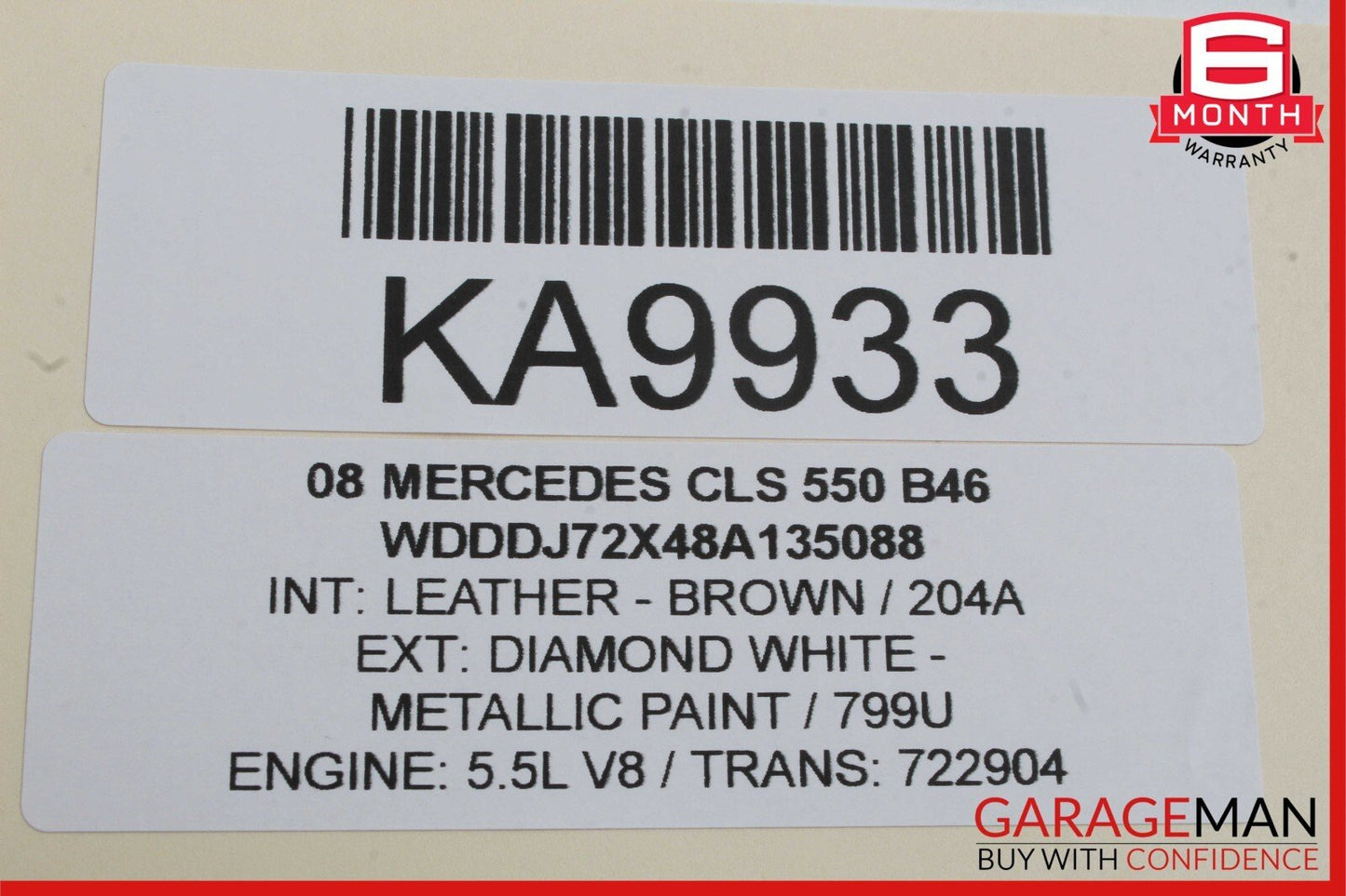 06-08 Mercedes W219 CLS500 Front Right Side Mirror Door Rear View Diamond White