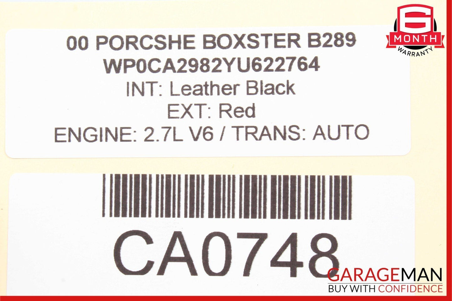 98-02 Porsche Boxster 986 Rear Spoiler Wing Trim Panel Cover Red / Blue