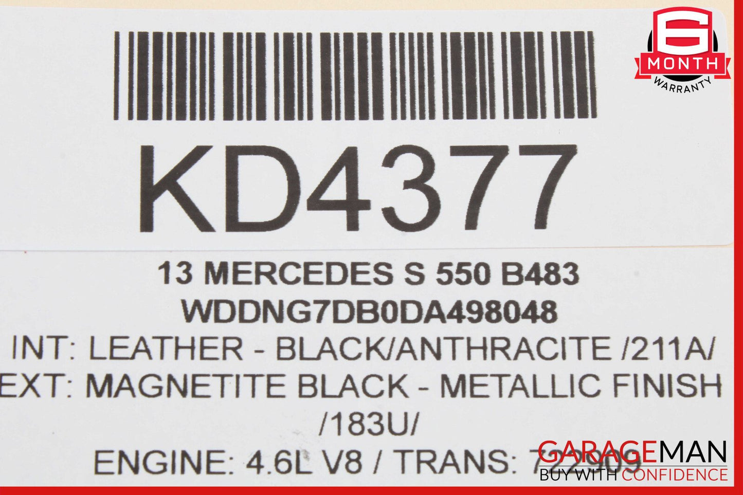 07-13 Mercedes W221 S550 S400 Rear Right Door Lock Latch Actuator Keyless Go OEM