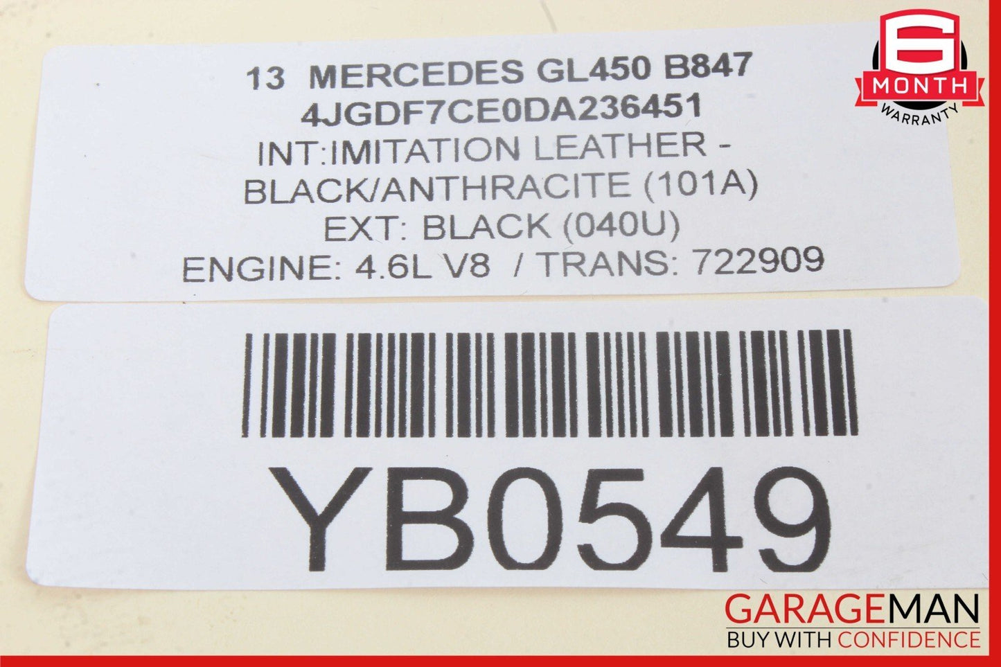 12-19 Mercedes X166 GL450 ML400 GLS550 Center Console Bezel Trim Black OEM