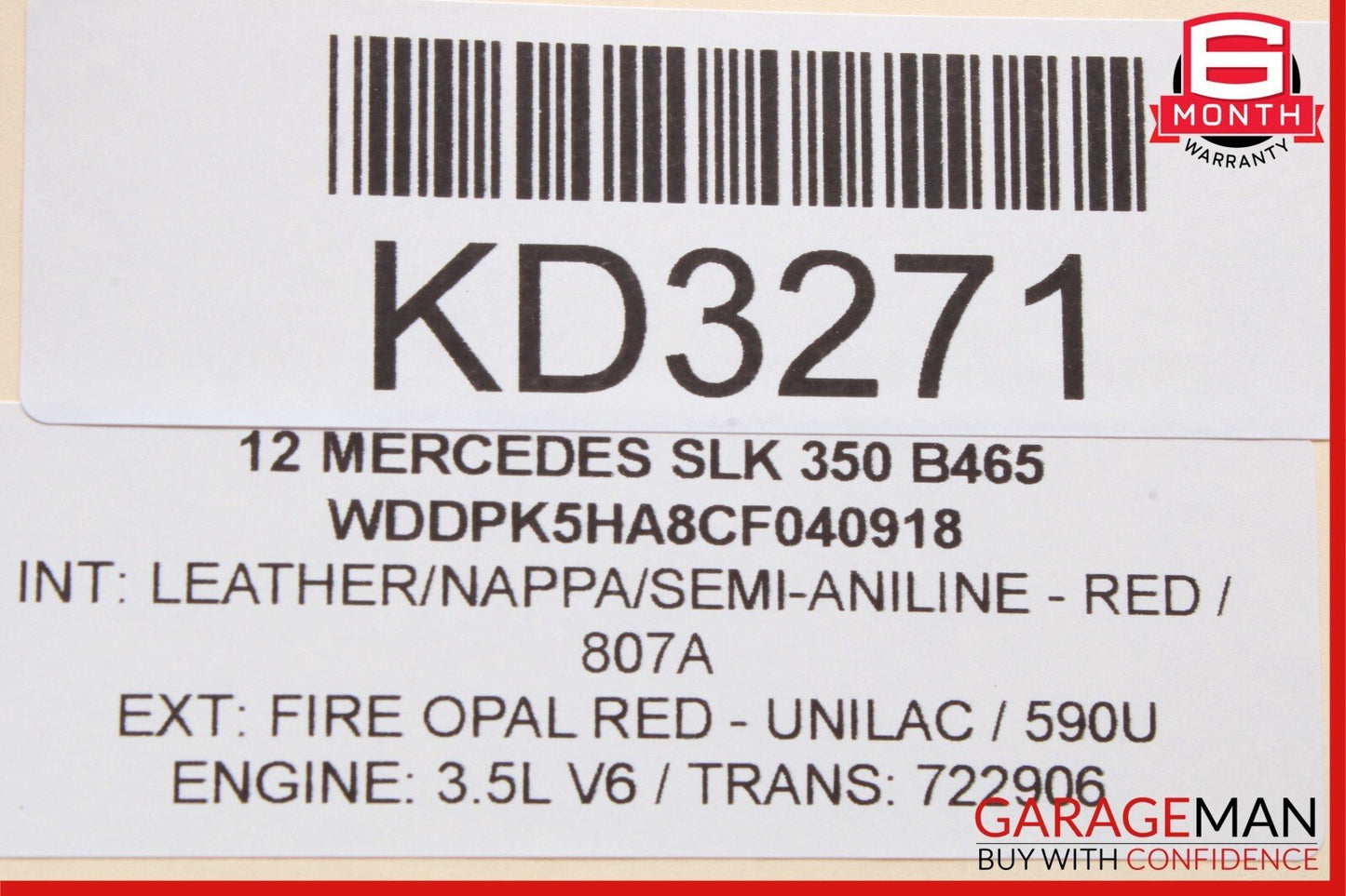 12-15 Mercedes R172 SLK350 SLK250 Rear Trunk Tailgate Release Open Handle OEM