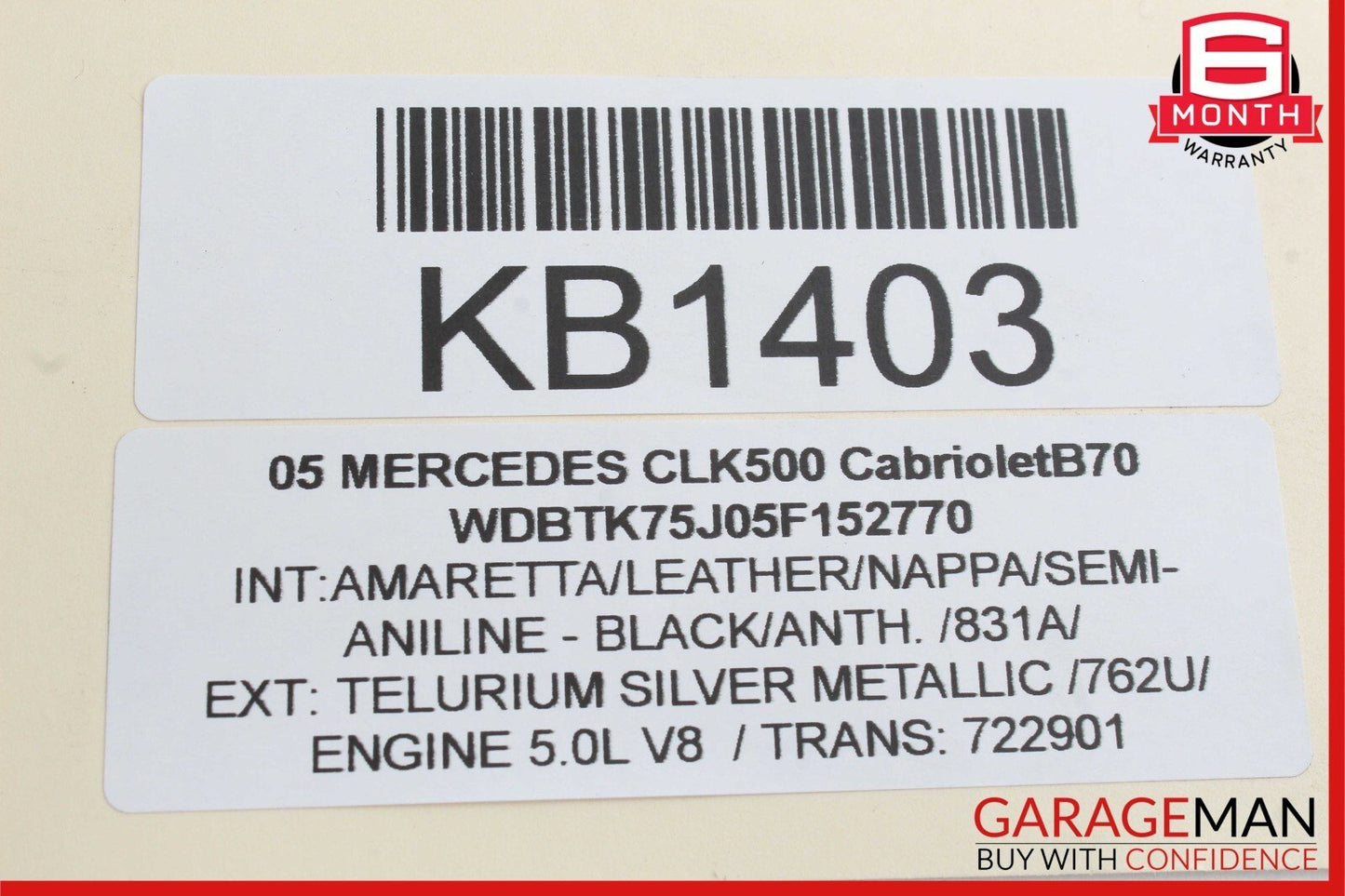 03-09 Mercedes W209 CLK350 Convertible Front Top Roof Lock Latch Actuator