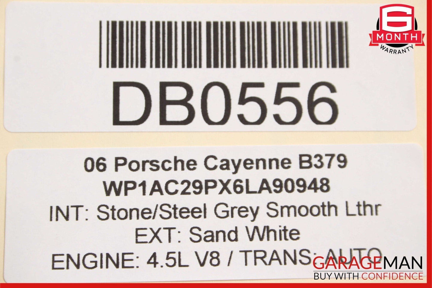 03-10 Porsche Cayenne 955 957 Front Left Side Top Upper Seat Cushion Cover Grey