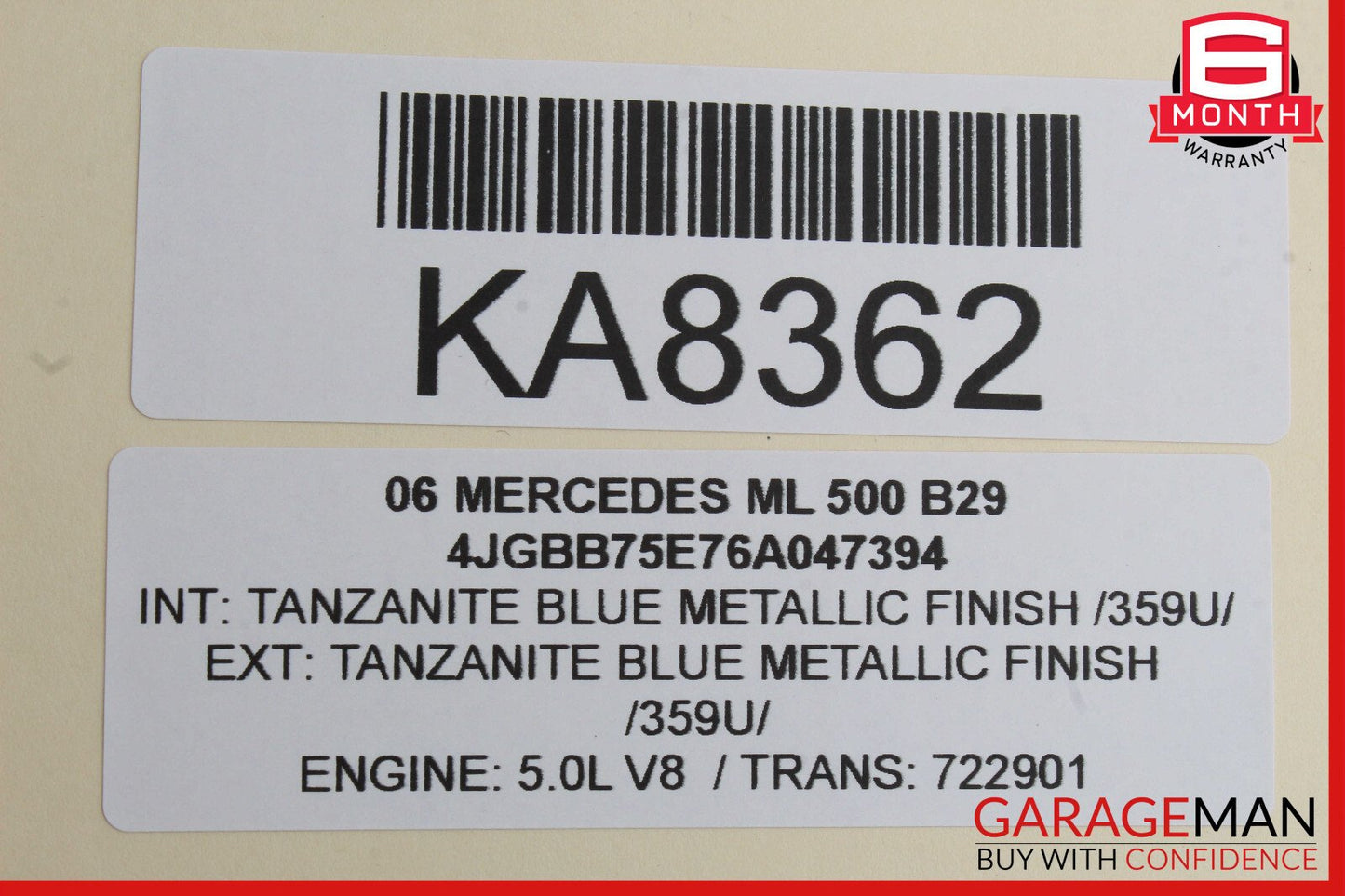 06-12 Mercedes X164 GL450 ML350 Front Right Side Sun Visor Sunvisor Shade Gray