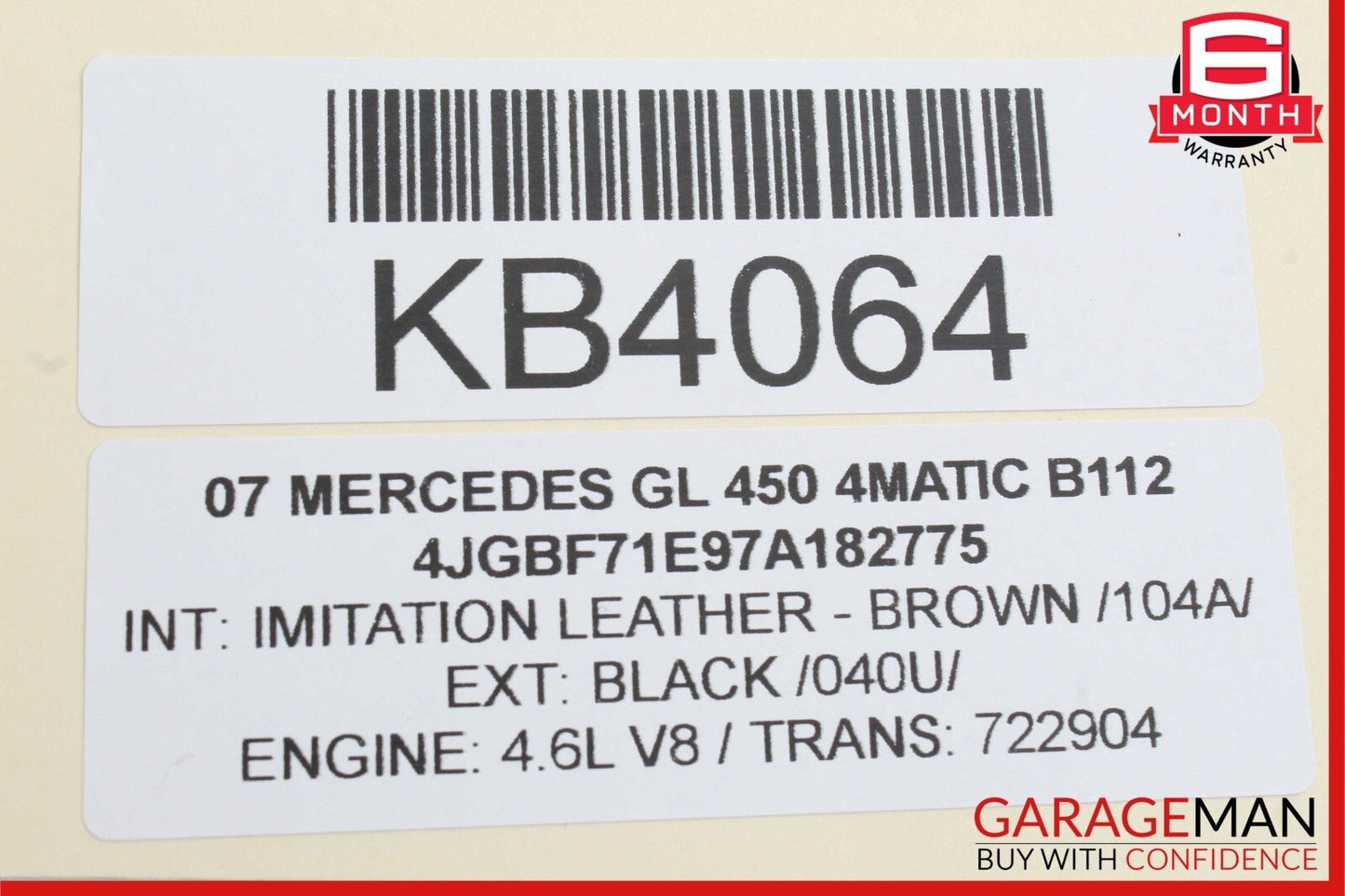06-12 Mercedes X164 GL450 4Matic Front Right Side Exterior Door Handle Black OEM