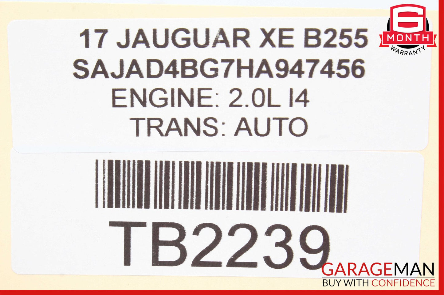 17-19 Jaguar XE Rear Left Driver Side Door Window Regulator OEM