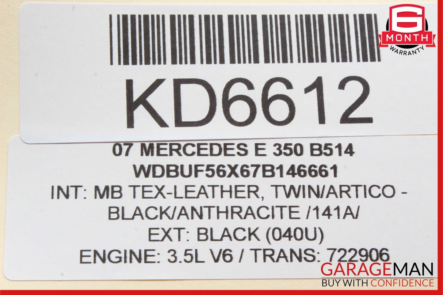03-09 Mercedes W211 E350 E500 E63 Rear Right Side Exterior Door Handle Black