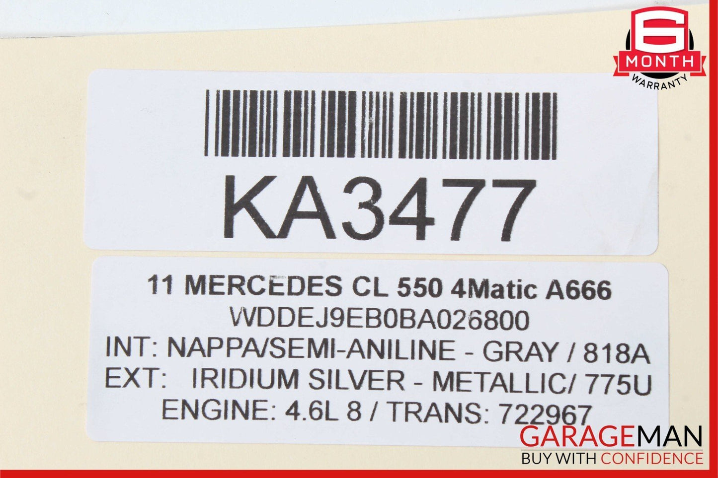 07-14 Mercedes W221 S550 CL550 Rear Right Side Airmatic Suspension Shock Strut