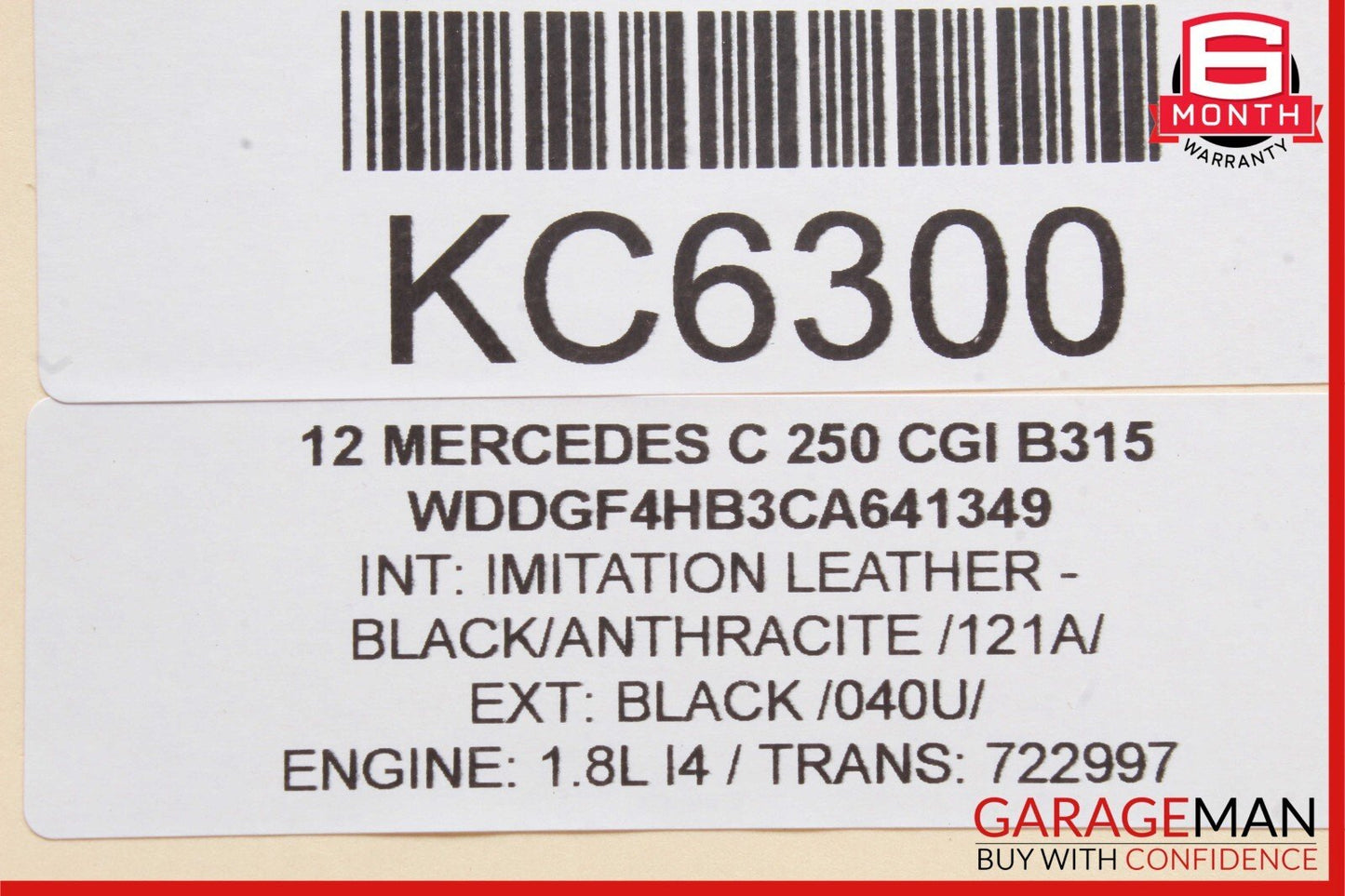 08-14 Mercedes W204 C250 Front Right Passenger Sun Visor Sunvisor Shade Black