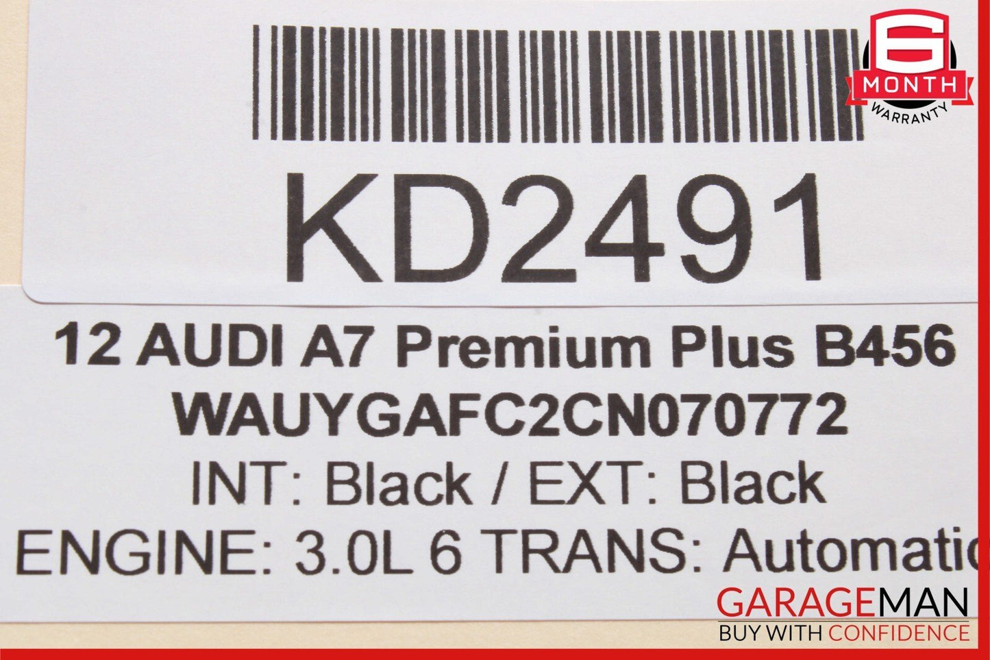 12-18 Audi A7 Front Right Passenger Side Door Window Regulator Motor OEM