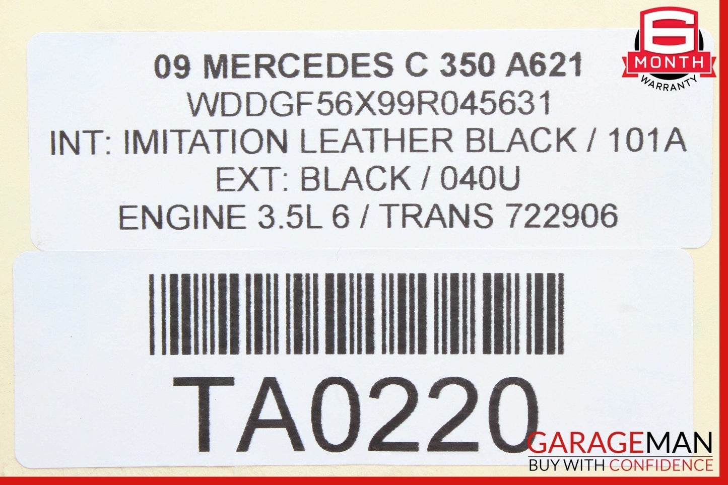 08-11 Mercedes W204 C350 Rear Right Door Lock Latch Actuator w/ Handle OEM