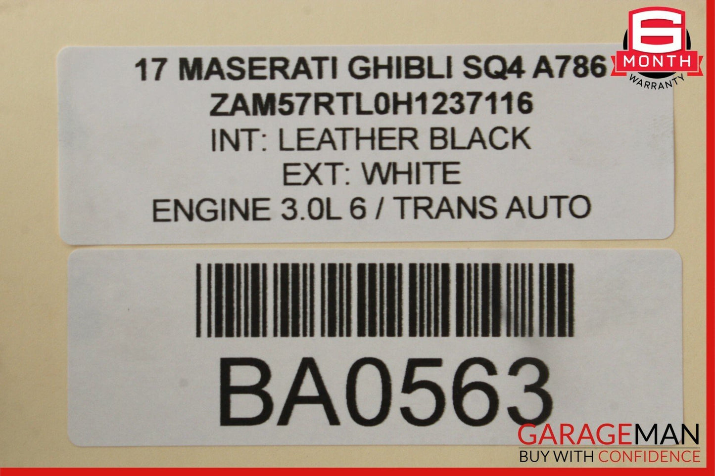 14-17 Maserati Ghibli Rear Right Passenger Side Lower Scuff Plate Door Sill Trim