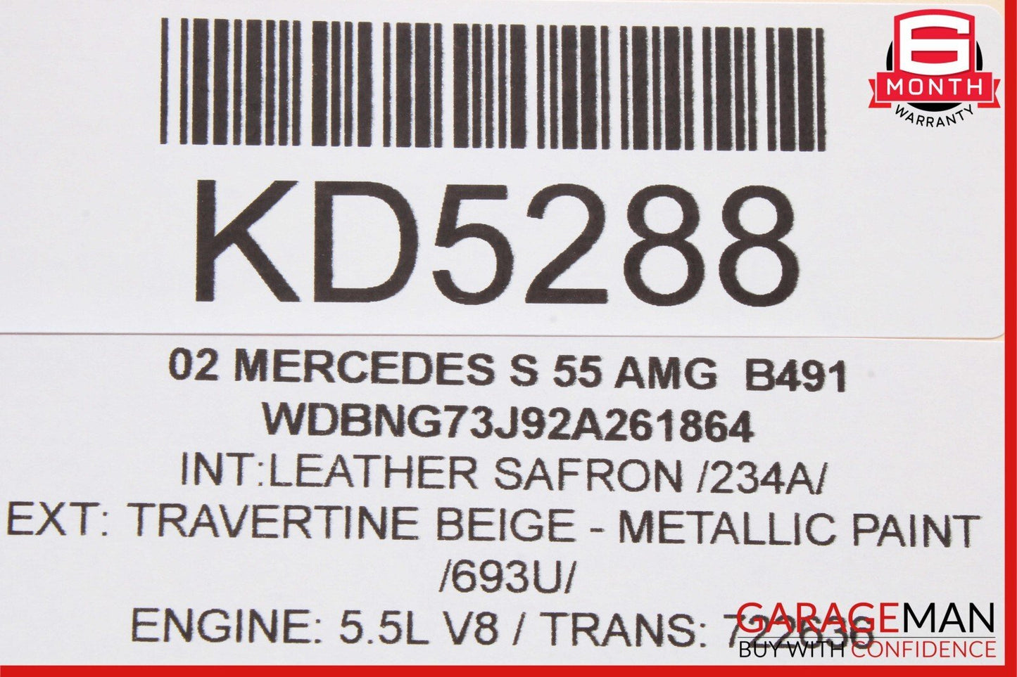 00-06 Mercedes W220 S55 AMG Rear Left Driver Side Seat Switch 2208214958 OEM