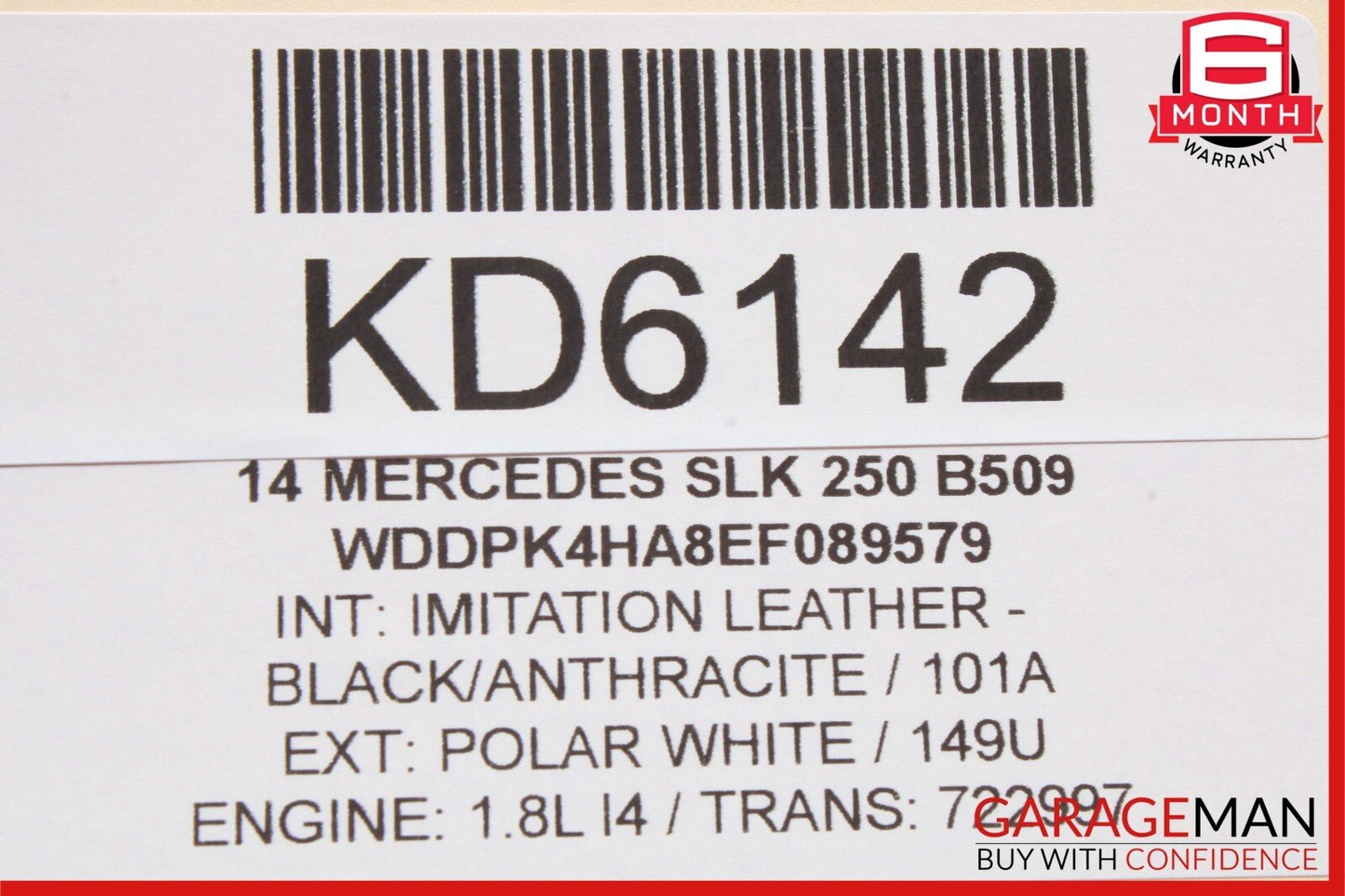 12-20 Mercedes R172 SLK250 Rear Left Side Door Window Regulator Motor Unit OEM