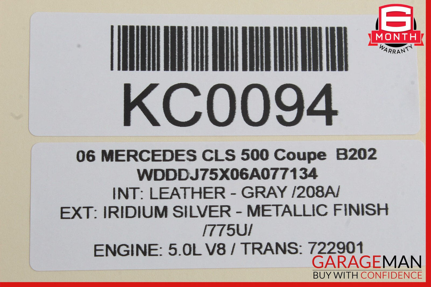 06-11 Mercedes W219 CLS500 Front Right or Left Seat Headrest OEM