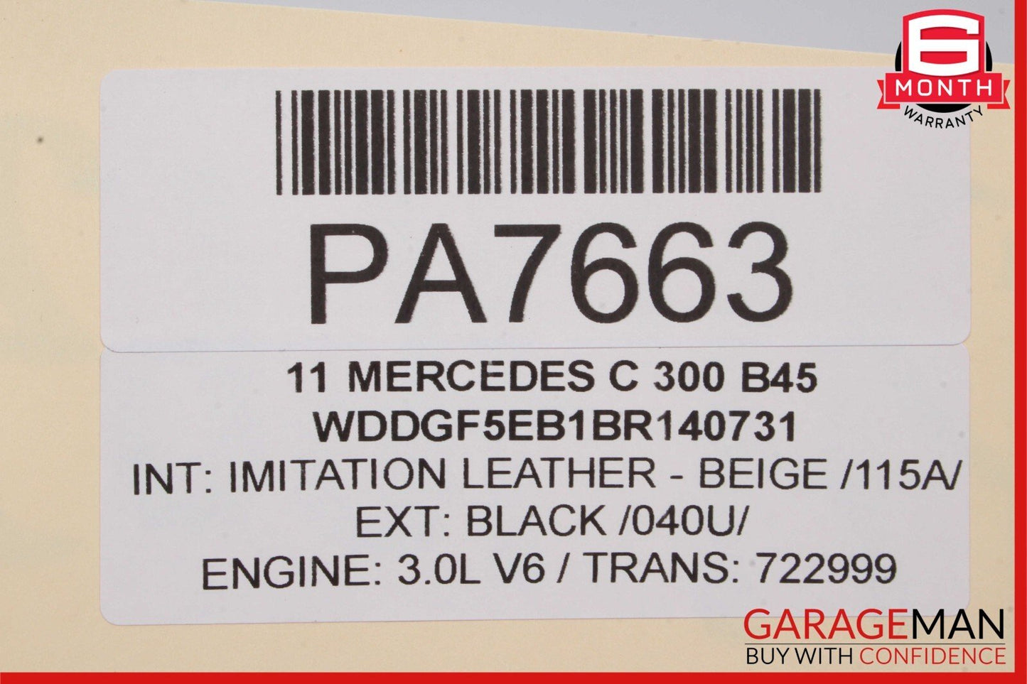 08-14 Mercedes W204 C300 Base Left Side Rocker Skirt Molding Panel Cover Black