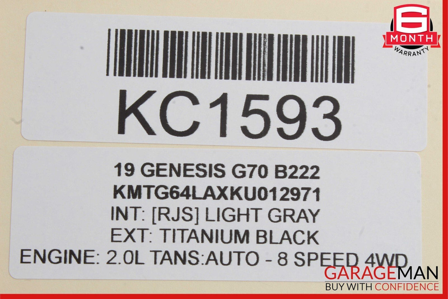 19-21 Genesis G70 Rear Left Side Seatbelt Seat Belt Retractor 89810-G9500 OEM