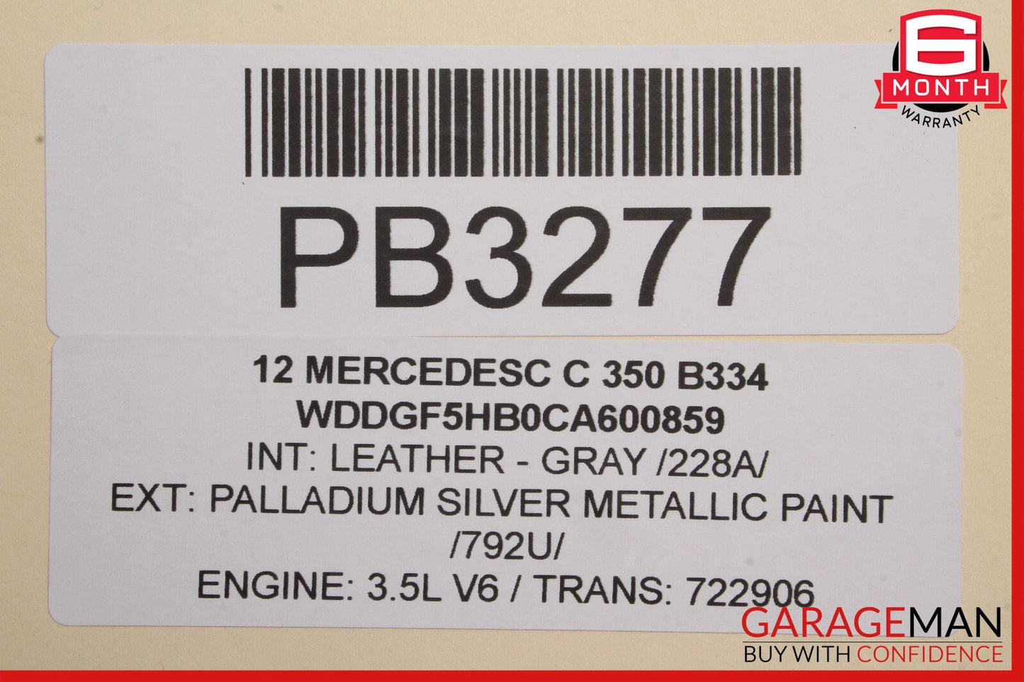12-15 Mercedes W204 C350 C300 Rear Right Passenger Side Interior Door Panel OEM