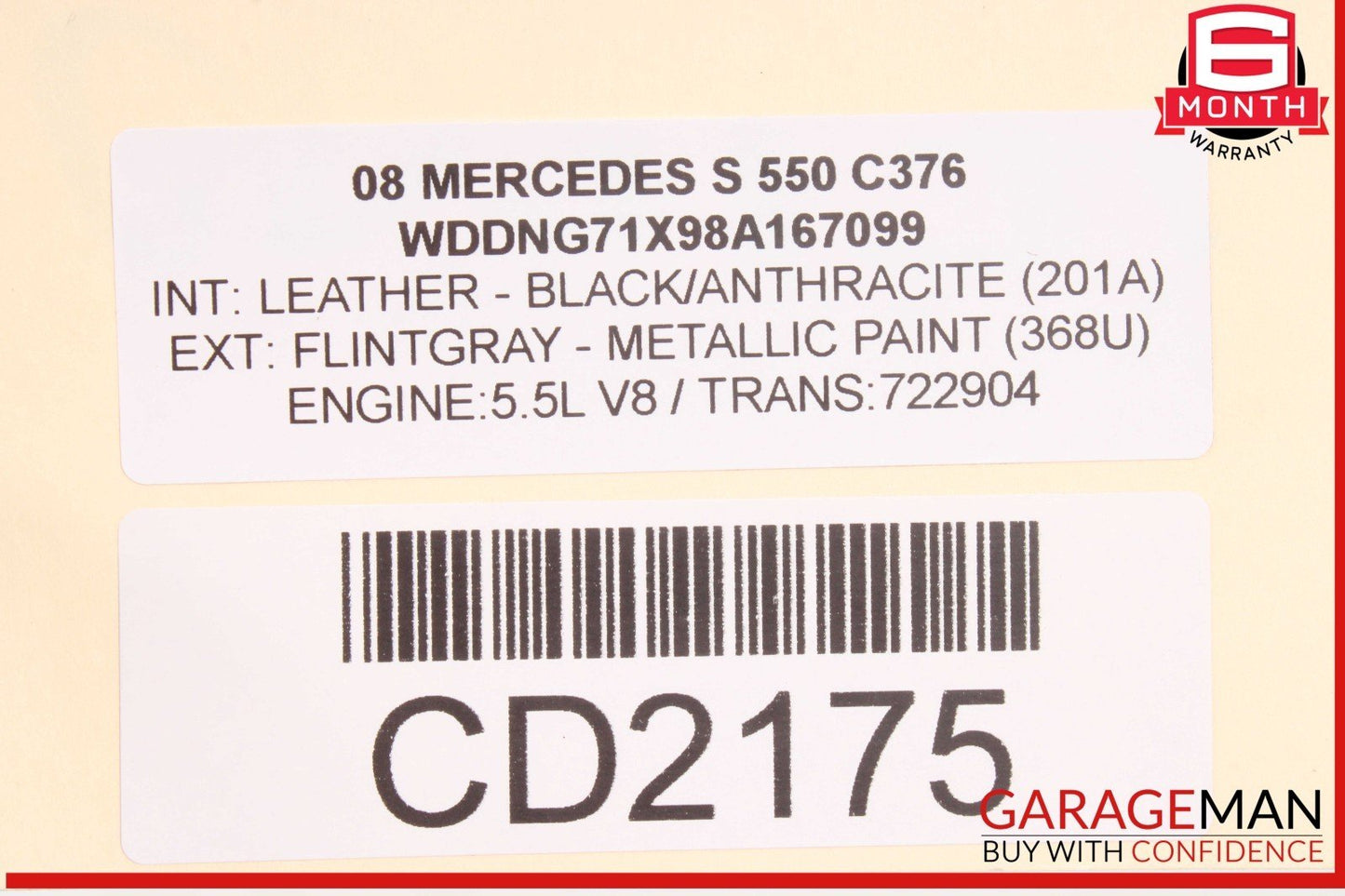 07-10 Mercedes W221 S550 CL550 Power Steering Rack & Pinion Assembly RWD OEM