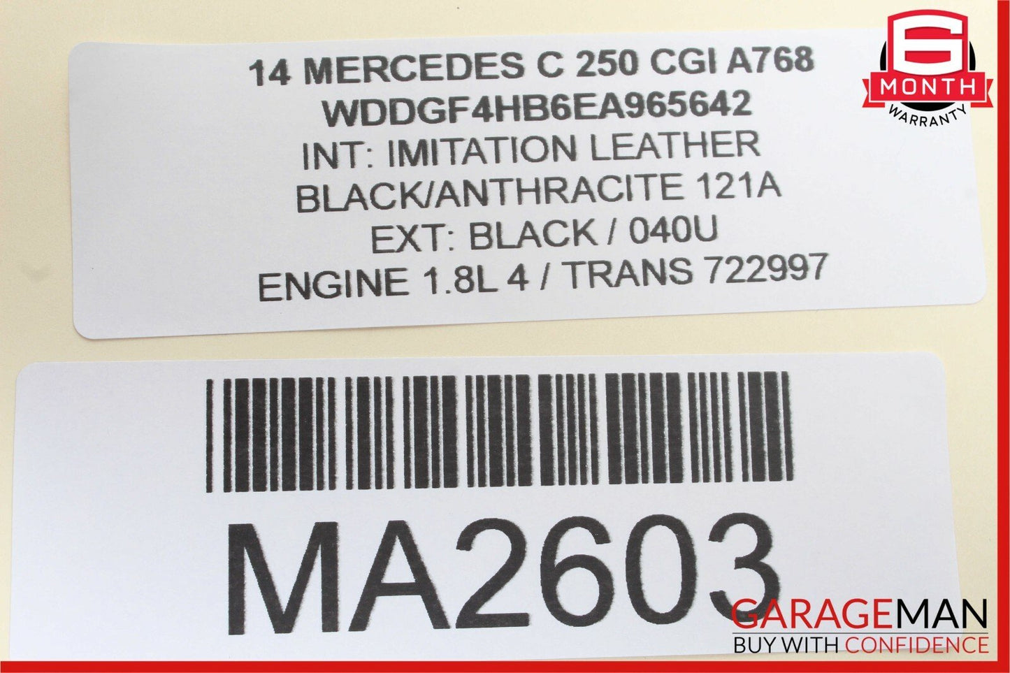 08-17 Mercedes W204 C250 E350 Front Left Driver Side Exterior Door Handle Black